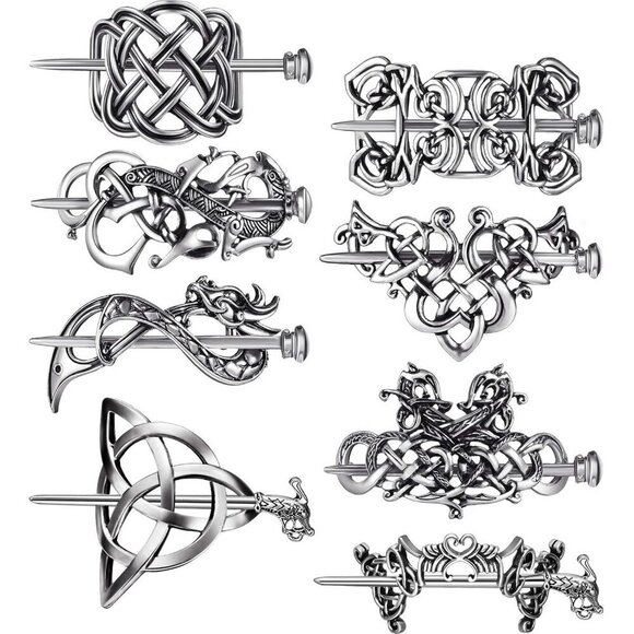 Hair Clips Silver Celtic Knot Hairpins Vintage Hair Accessories for Women Girls main image 4